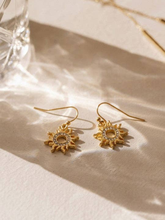 Drop-oorbellen | Tone hangende vishaaksluiting metaal | Goud