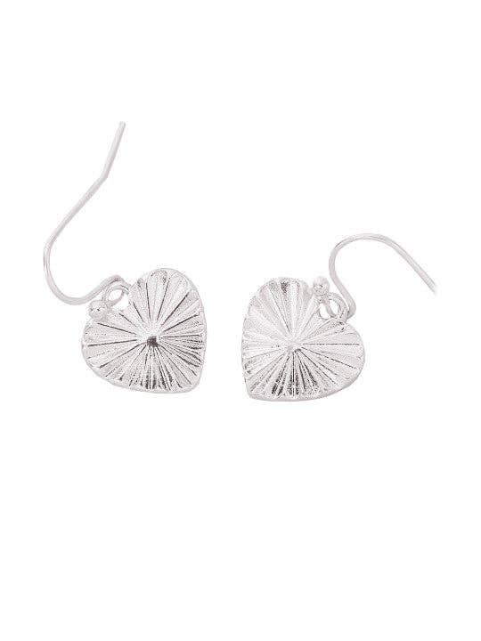 Druppel oorbellen | Hangende, geplateerde hartsilhouet | Zilver