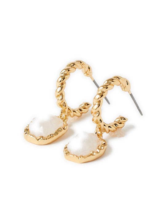 Druppel-oorbellen | Rond getint, roze, met leverback | Goud