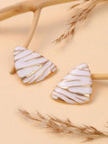 Oorknopjes | Witte plated-afwerking, goudverguld metaal | Goud